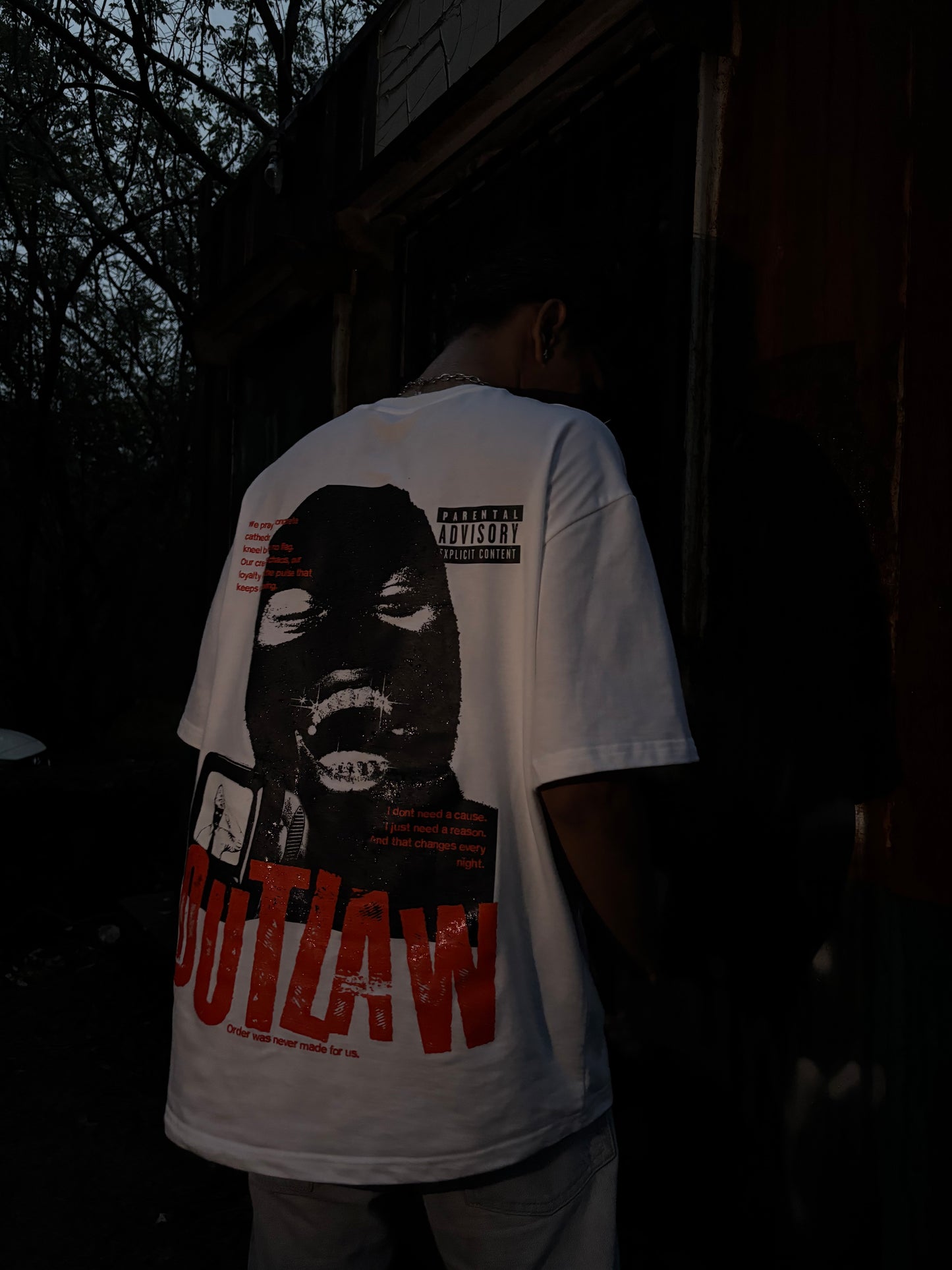 Outlaw White tee